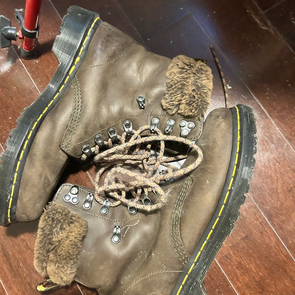 Dr. Martens Dark Brown Fur-Lined Boots